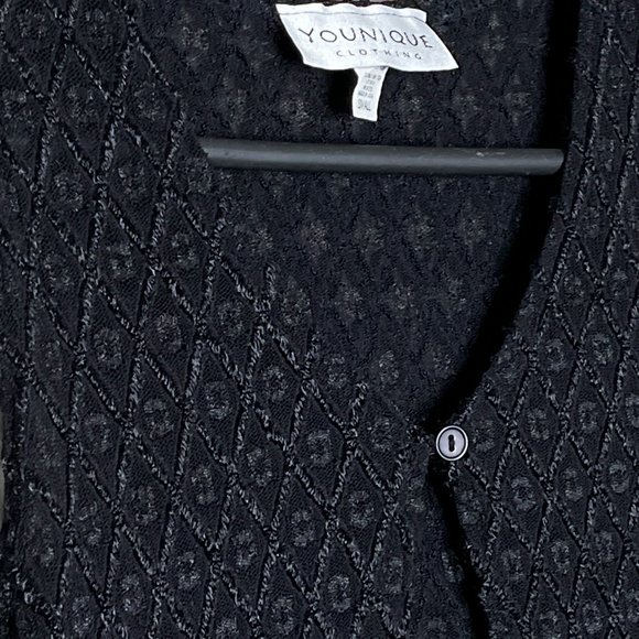 Younique Black Sheer Top With One Button Closure Size Small Made In USA - Picture 5 of 10